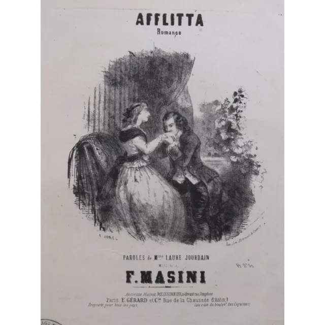 MASINI F. Afflitta Chant Piano ca1860