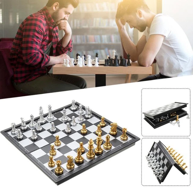 PORTABLE FOLDING Chess Board Chessboard Box Set Travel Kid