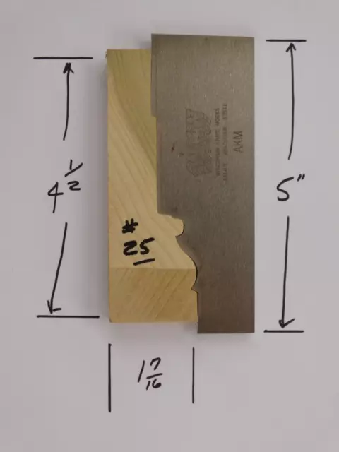 Shaper / Molder Custom Corrugated Back / CB Knives For 1 7/16" x 4 1/2" " Casing