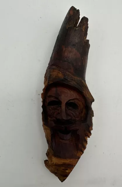 HAND CARVED Wood OLD MAN FACE Spirit TREE WOOD FOLK ART CARVING VINTAGE