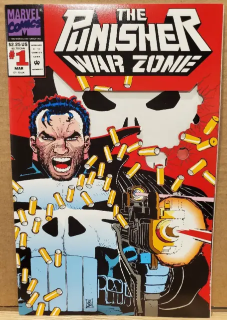 Punisher War Zone 1 Die Cut Cover Chuck Dixon John Romita Jr 1992 Marvel Comics