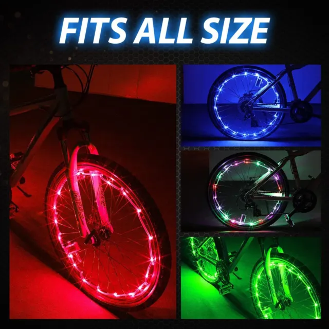 2-Reifen-Pack Fahrrad Rad Lichter - Wasserdichte Led Fahrrad