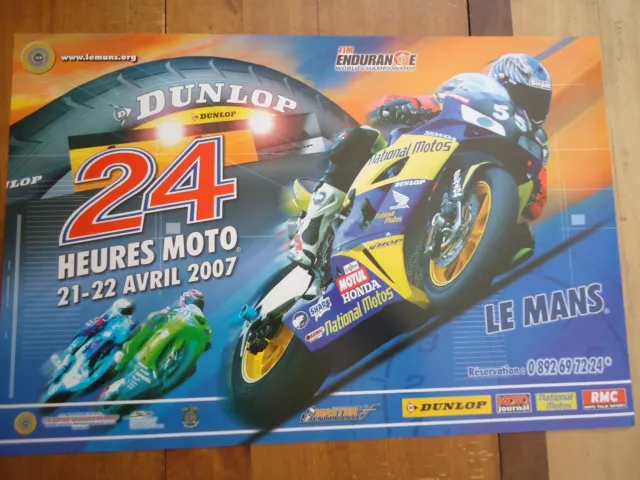 Poster Officiel ** 24 Heures Du Mans 2007 Motos ** Affiche Aco Moto Le Motorbike