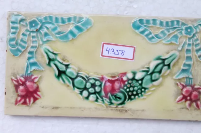 Japan antique art nouveau vintage majolica border tile c1900 Decorative NH4358 4