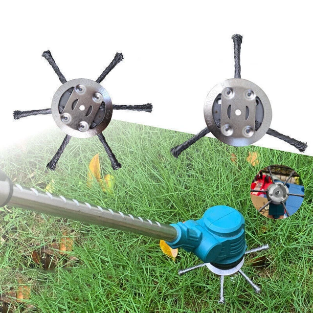 Magesh 2 Stück Stahldraht Rasentrimmer Köpfe | 6-Kopf Unkrautbürste | Für Freischneider & Trimmer