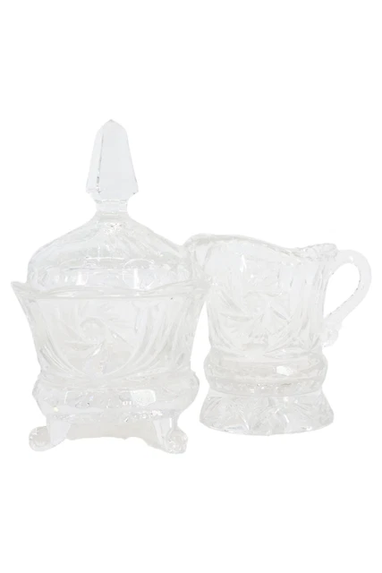 Juego de azúcar leche cristal de plomo transparente