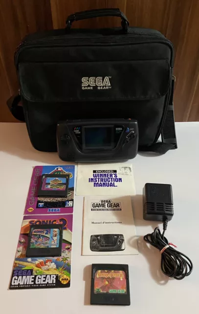 Sega Game Gear Handheld Console Recapped*Tested & Working*w/ charger, case games