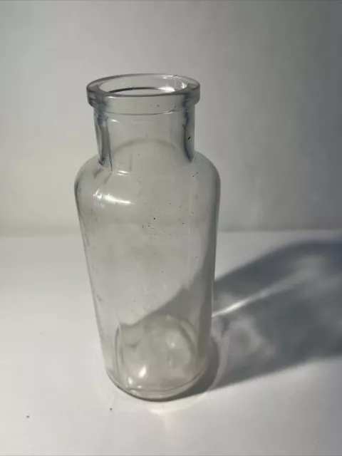 Vintage Clear Glass Wide Mouth Apothecary Bottle 2