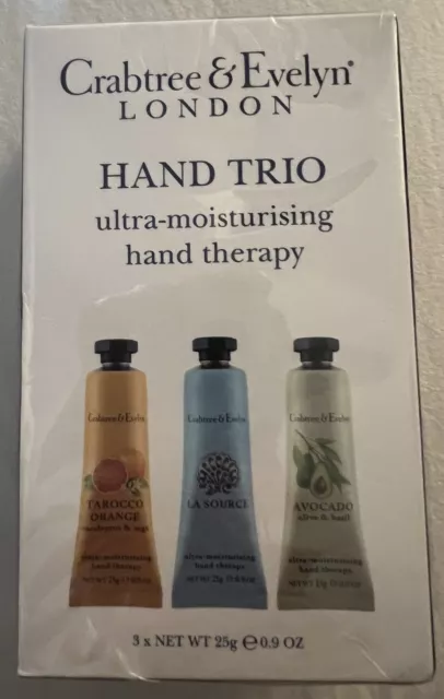 Crabtree And & Evelyn Hand Cream Therapy 3 Trio Gift Set Source 75g BN SEALED