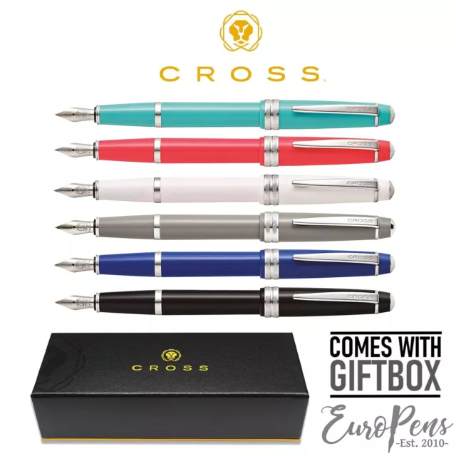 Cross Fountain Pen Fine nib Bailey Light - Gift Boxed - Choose Colour