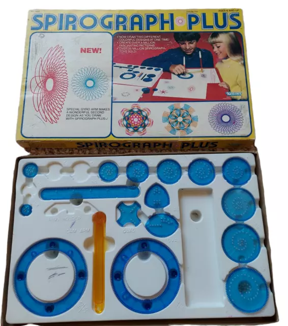 Vintage 1982 SPIROGRAPH PLUS Kenner Design Toy Game No. 14210 Drawing Game