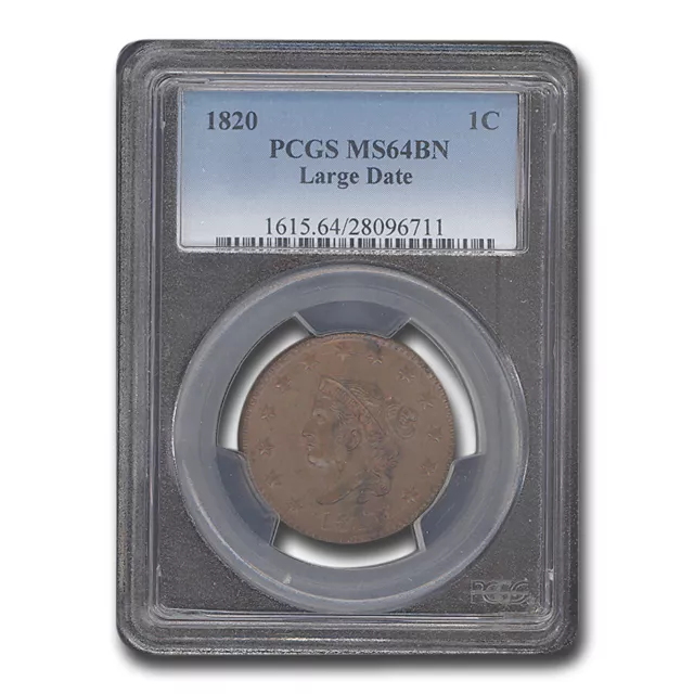 1820 Large Cent MS-64 PCGS (Brown)