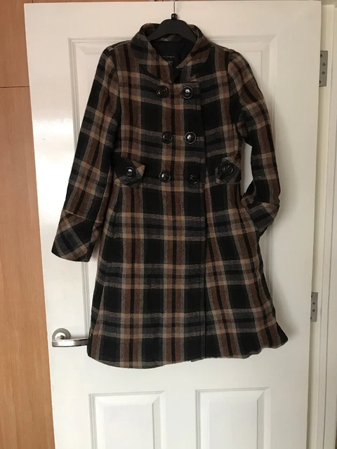 MANTEAU VESTE FEMME Zara taille moyenne carreaux doubl rare