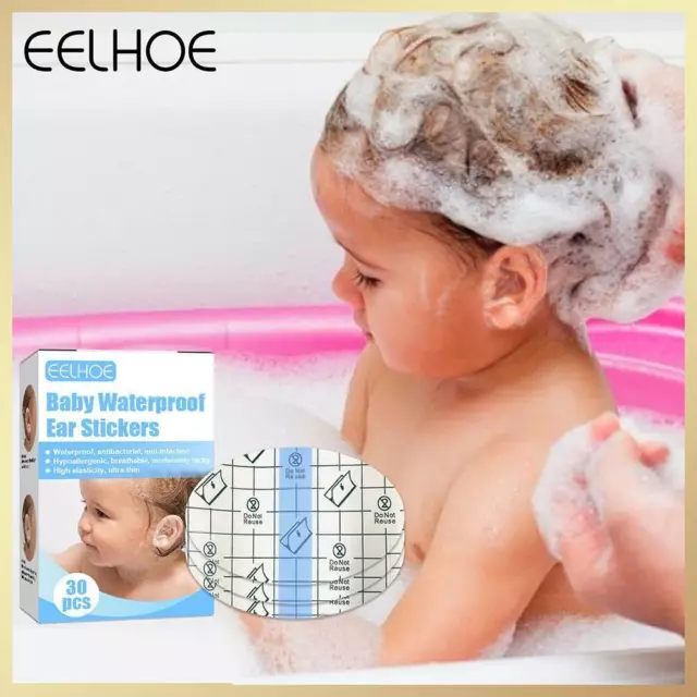 30 piezas pegatinas impermeables para los oídos de natación para bebés y lactantes parches para los oídos