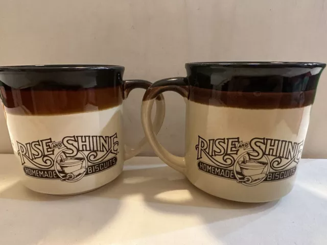 Vintage 1984 Rise And Shine Homemade Biscuits Hardees Coffee Breakfast Mug Glaze