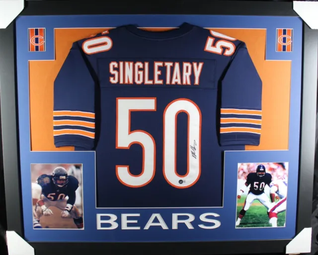 MIKE SINGLETARY Signed/Autographed Custom Jersey in 35x43 Frame  - Beckett/BAS