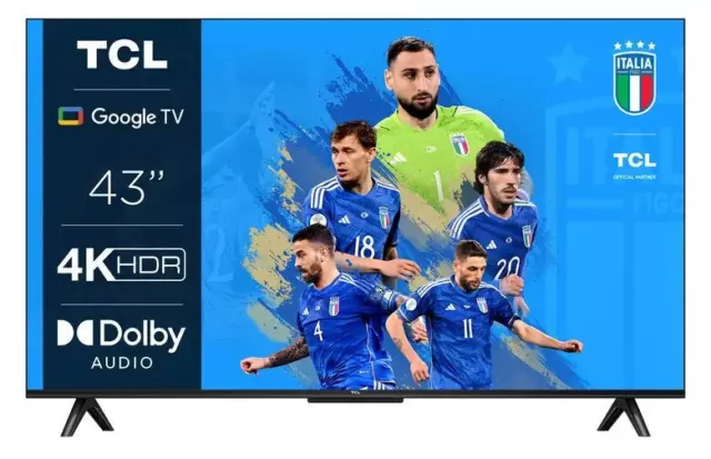 TCL Tv Led 4k 43P635 43 Pollici Hdr10 Smart Tv Wi-Fi Doby Audio