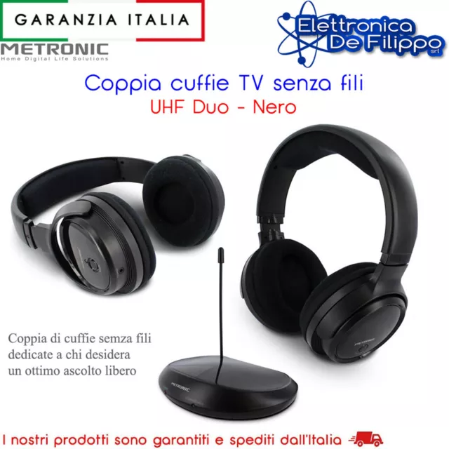 Set 2 Cuffie TV Ricaricabili Wireless Senza Fili Trevi FRS 1580 TW