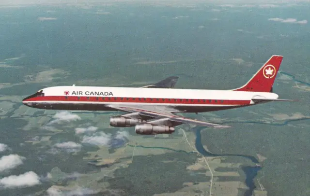 Air Canada Douglas DC-8 Aircraft In Flight Post Card Unposted