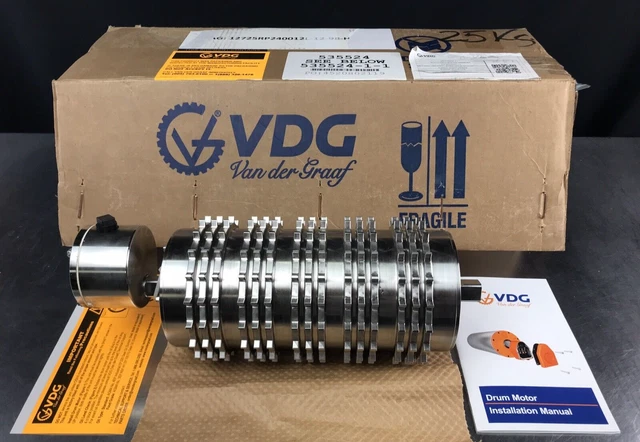 Van der Graaf Food Grade Conveyor Drum Motor TM127B25 Sprocketless 0.5HP 480V