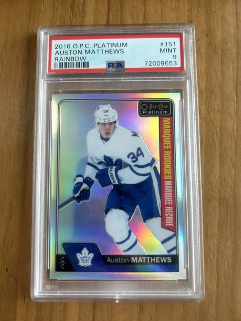 2016-17 O-Pee-Chee OPC Platinum Rainbow #151 AUSTON MATTHEWS RC PSA 9 MINT