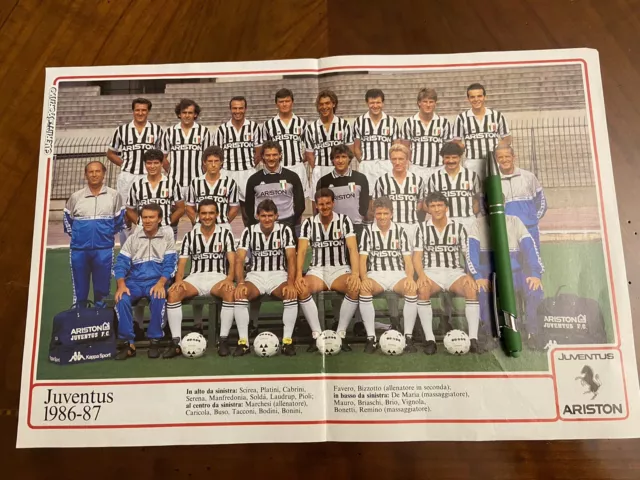 Poster Juventus 1986 1987 Scirea Platini Cabrini Laudrup Tacconi Pioli Brio