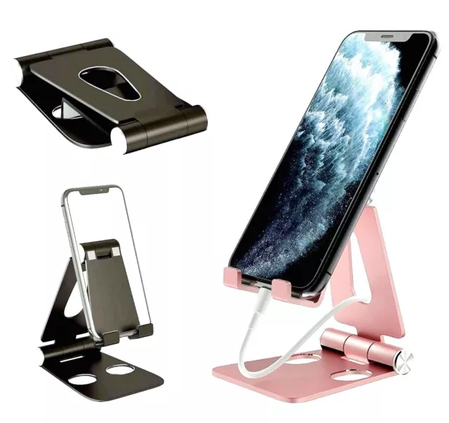 Support de tablette mobile universel réglable support aluminium pliable noir/or/si