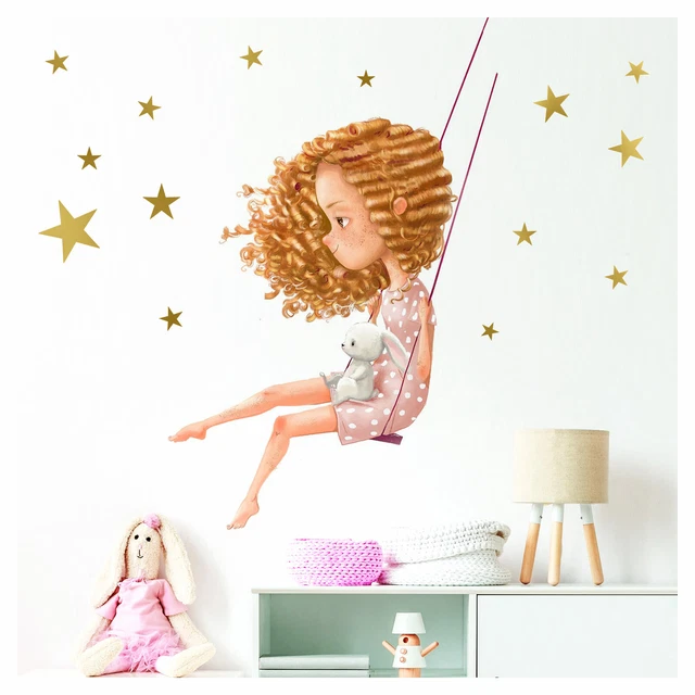 TATOUAGE MURAL CHAMBRE d enfant fille sticker Autocollant DL199 EUR 10