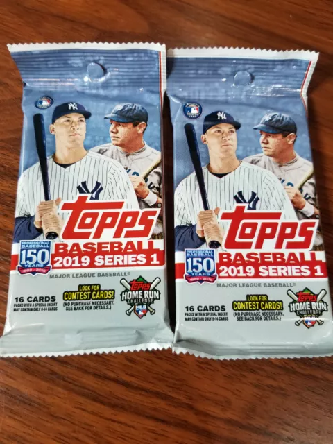 2019 Topps Baseball Series 1  (2 x 16 card) pack lot - Full checklist below