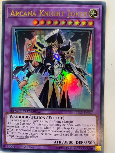 Yugioh Arcana Knight Joker SBLS-EN007 SPEED DUEL Ultra Rare Mint Condition 1st