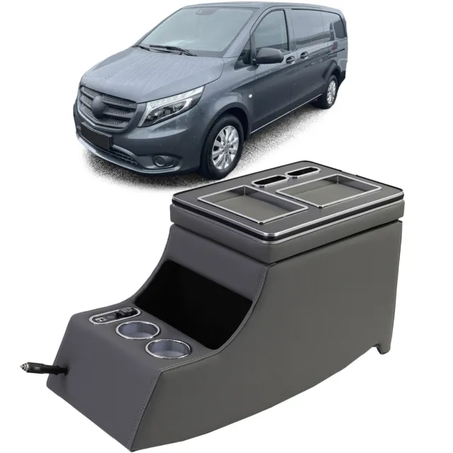 Console Centrale Accoudoir de Rangement Gris pour Mercedes W447/W639 Vito Viano