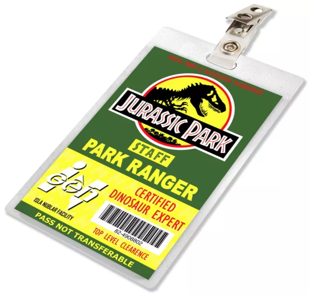 Jurassic Park World Dinosaur Ranger ID Badge Name Tag Card Costume Cosplay Prop