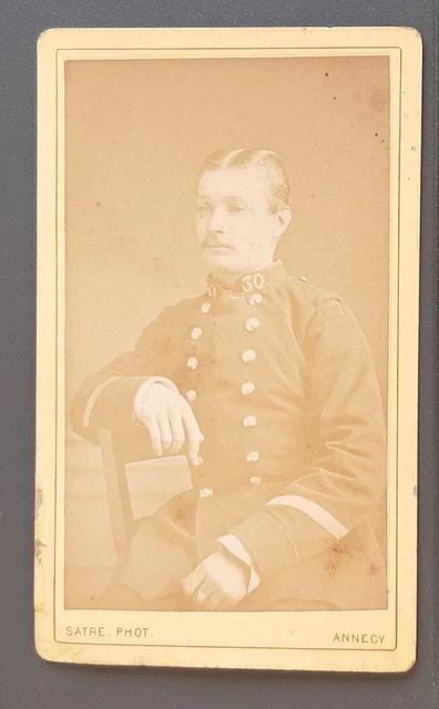 Foto CDV Militär 30° Infanterie Regiment Linien- 1880-1900 Satre Annecy