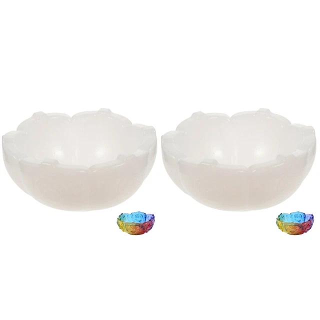 Set 2 Weiß Kieselgel Rosenschalenform Gießformen Für Schmucktabletts