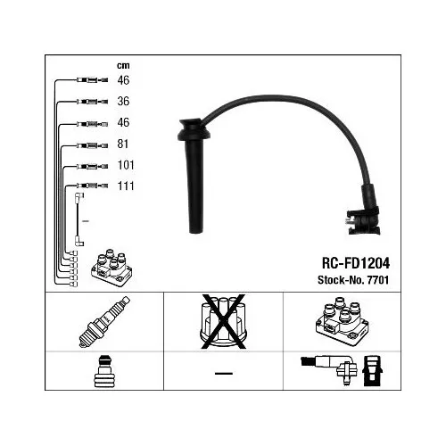 NGK Kit de câbles d'allumage pour 7701