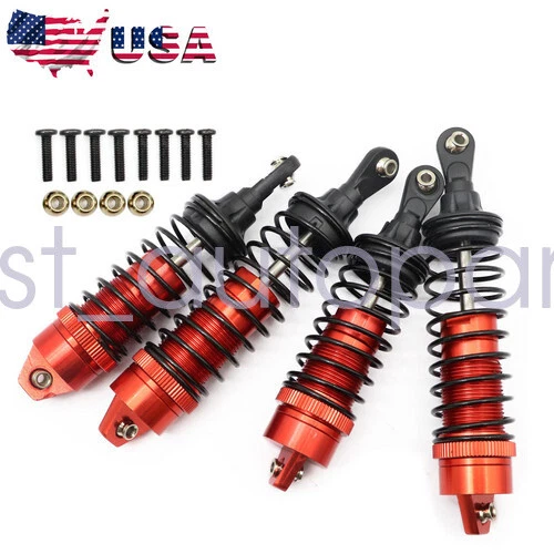 New RED 4Pcs Front and Rear Shock Absorber For RC Hobby Car 1/10  Slash 2WD