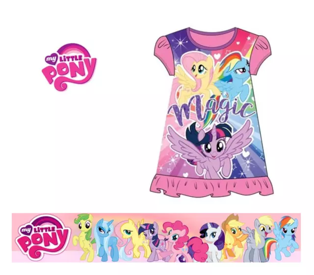 Oficial My Little Pony Camisa de Noche Vestido Ropa de Noche Vestido de Noche Pijama 2-8 Años