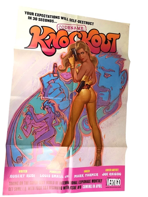 Codename Knockout Promo Poster 22" x 34" DC Vertigo 2001 Joe Chiodo