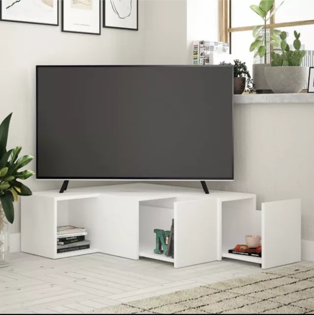 Meuble d’angle blanc Pour TV