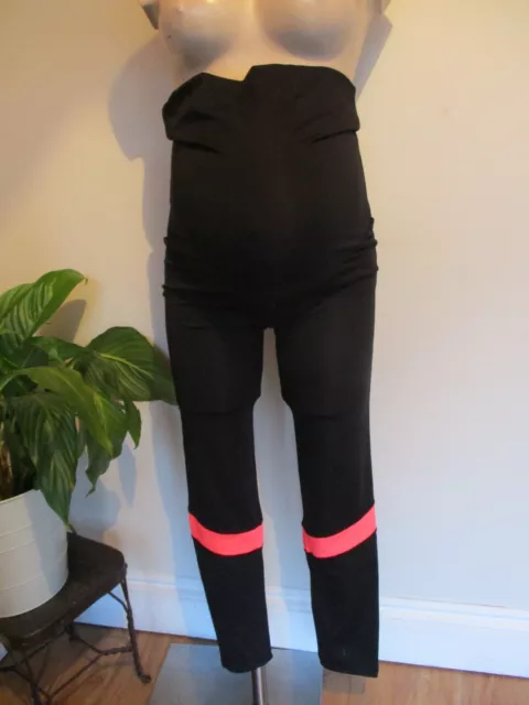 B2B Fitness Maternity Black Coral Sports Active Gym Leggings Size S 8-10 Bnwt