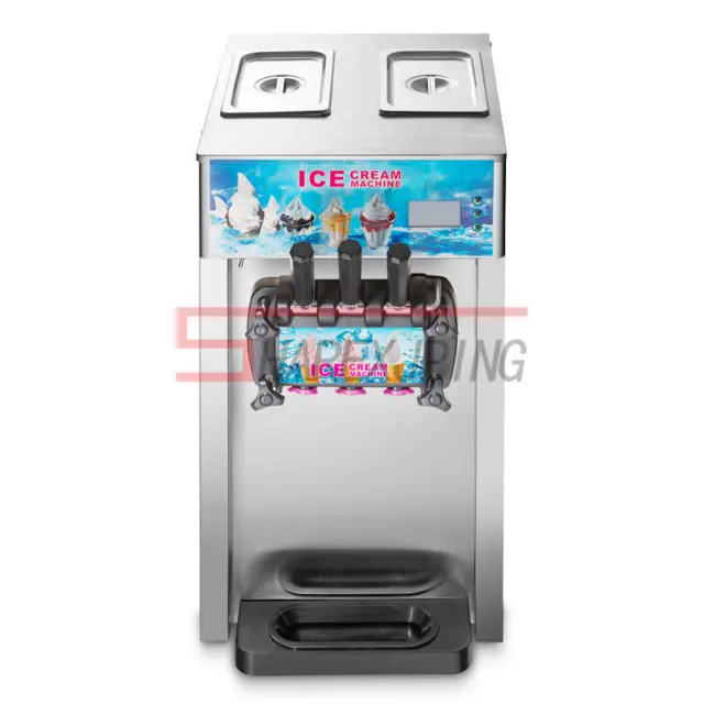 220V 3 Flavor Commercial Frozen Ice Cream Cones Machine Soft Ice Cream Machine