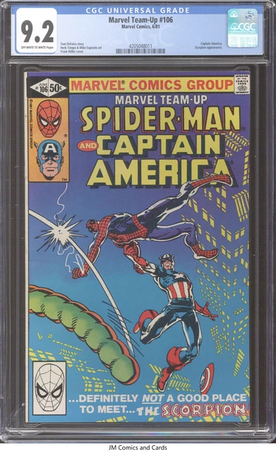 Marvel Team-Up #106 1981 CGC 9.2 - Captain America. Frank Miller Cover