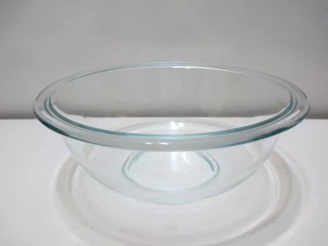 Pyrex Glass Nesting Mixing Bowl # 323 Clear w Blue/Green Tint 8 1/2" D 3 1/2" T