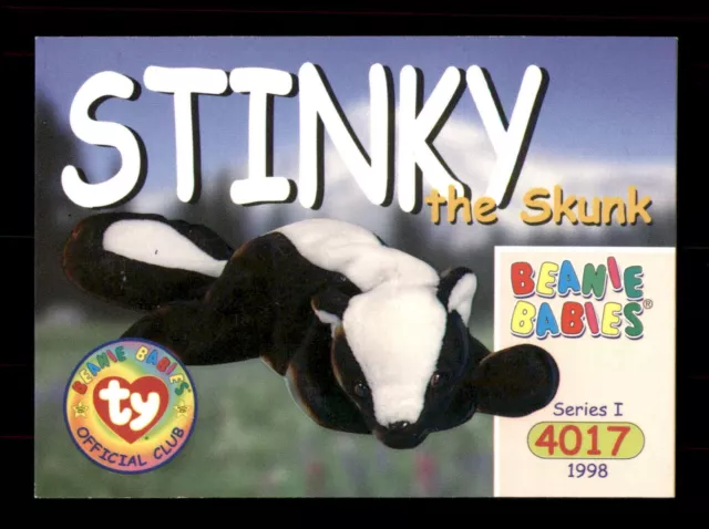 Stinky The Skunk 129 Retired Series I 1998 TY Beanie Baby Trading Card