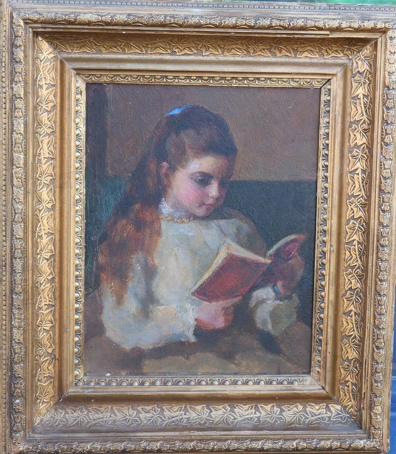 VINTAGE OIL PAINTING - portrait of a young girl reading £475.00 ...