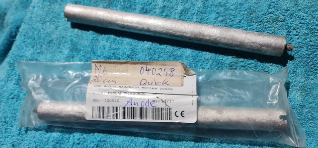 Opfer-Annode - Stab - Magnesium M6  22x200mm Heiss-Wasser-Boiler 230V - 2 x NEU