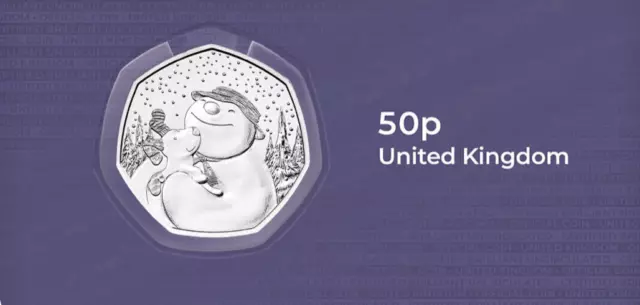 New Royal Mint Snowman & the Snowdog 2022 UK BU Brilliant Uncirculated 50p Coin