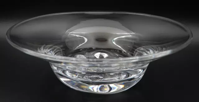 Vintage Signed Orrefors H 1598-131 Hand-Polished Edge 9-1/2" Crystal Bowl