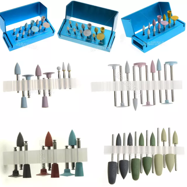 7 Tipos Fresa Dental Diamante Vasos Kit de Pulido Compuesto para Pieza de Mano d