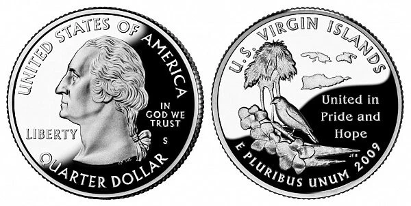 2009 S Proof U.S. Virgin Islands US Territories Quarter 90% Silver
